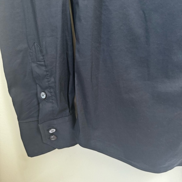 D & G Dolce & Gabbana Logo Cotton Trim Button Top Shirt Long Sleeve Black 54 - Picture 8 of 16